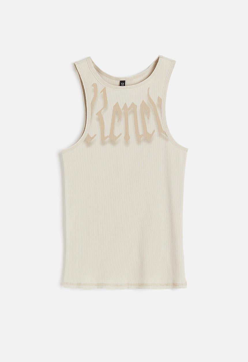 H&M - Ribbed vest top -  light beige & renew