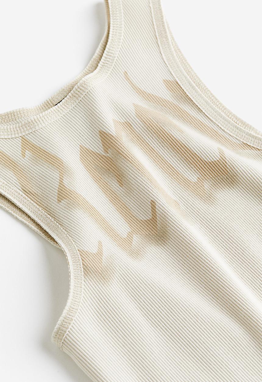 H&M - Ribbed vest top -  light beige & renew
