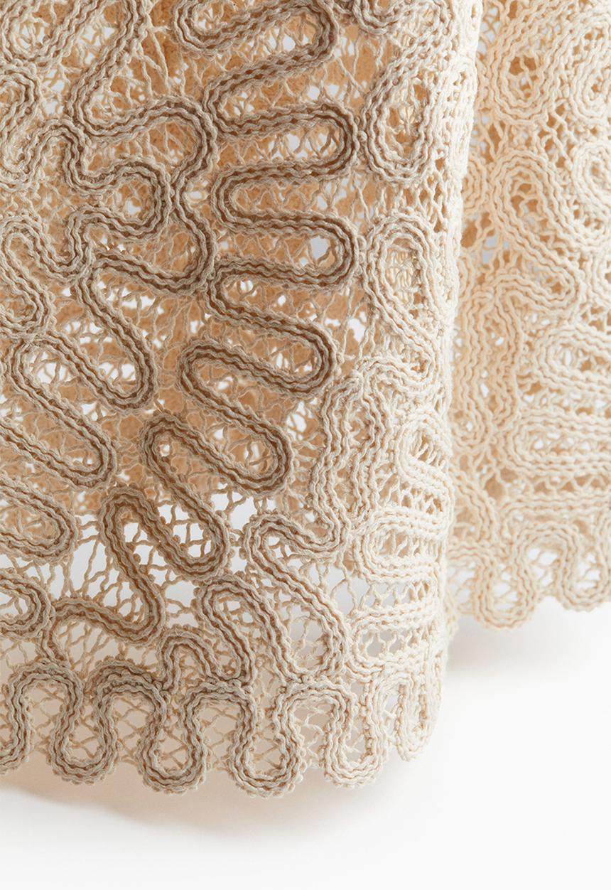 H&M - Crochet-look dress - light beige