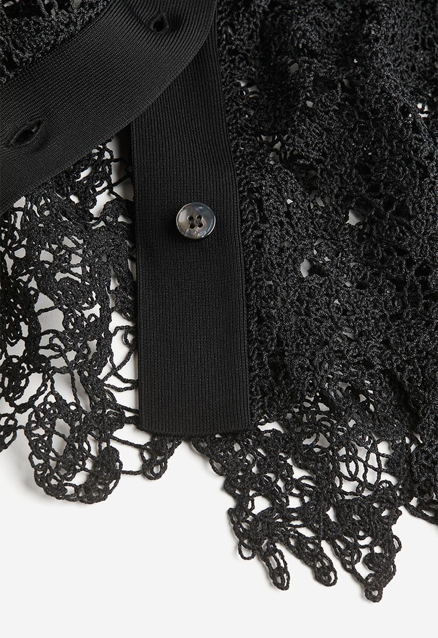 H&M - Crochet-look cardigan - black