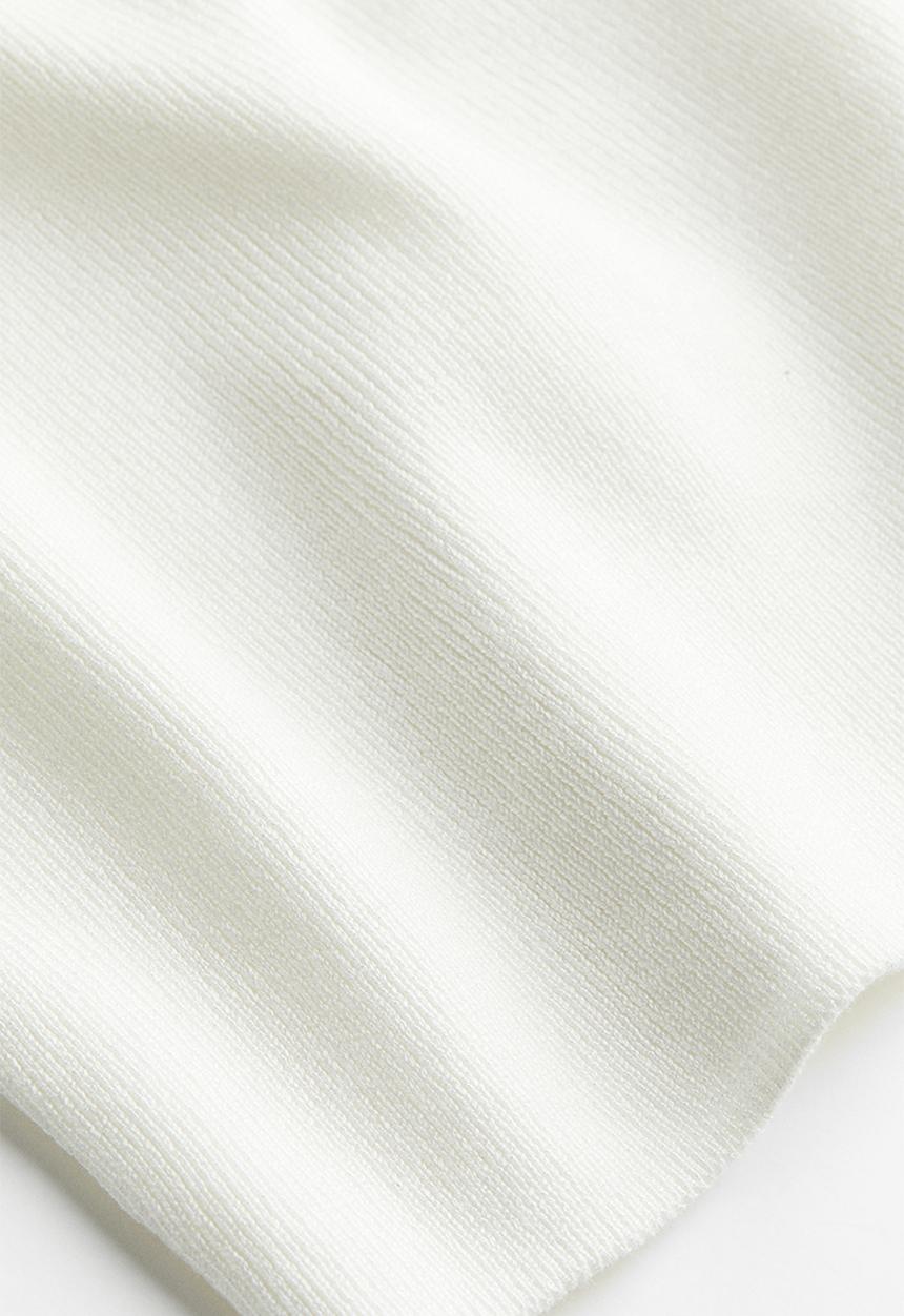 H&M - Rib-knit off-the-shoulder top - white