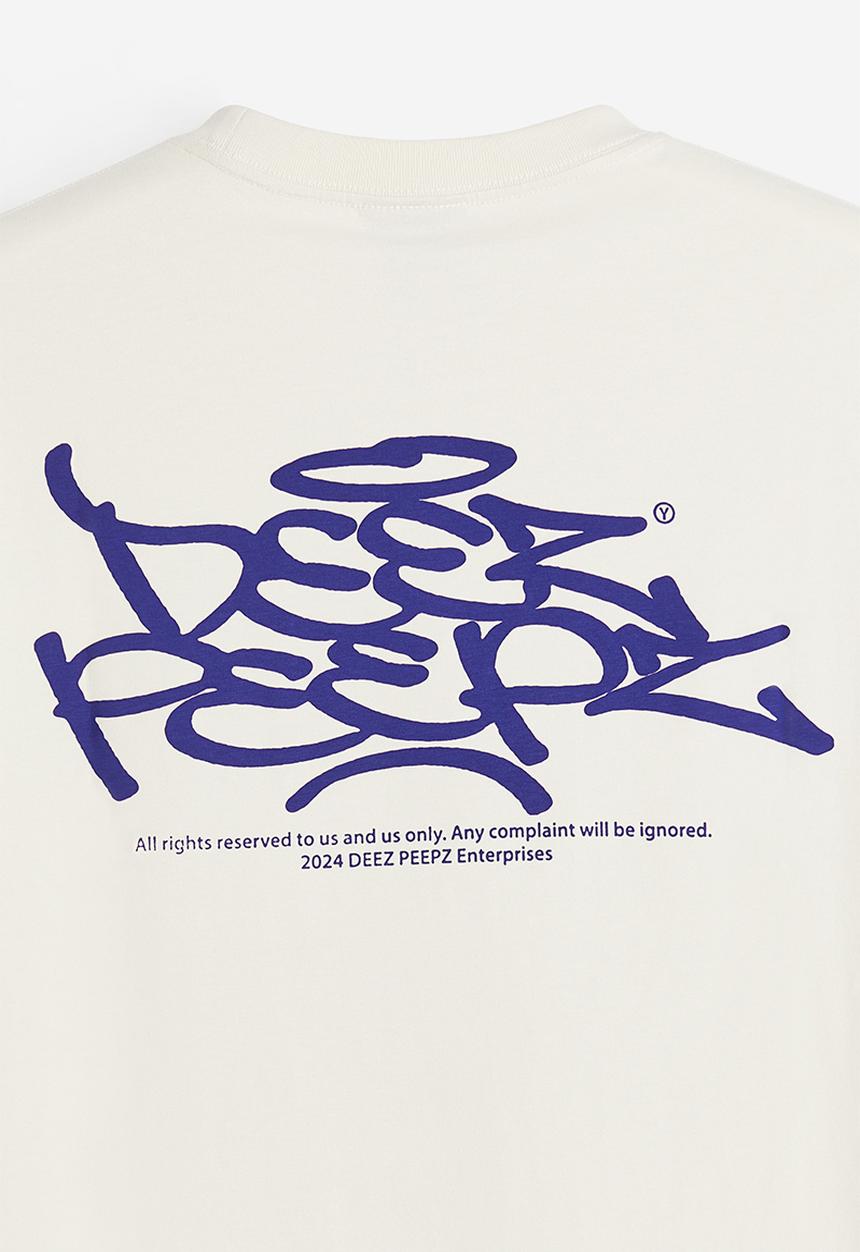 H&M - Loose fit printed T-shirt - beige/deez peepz