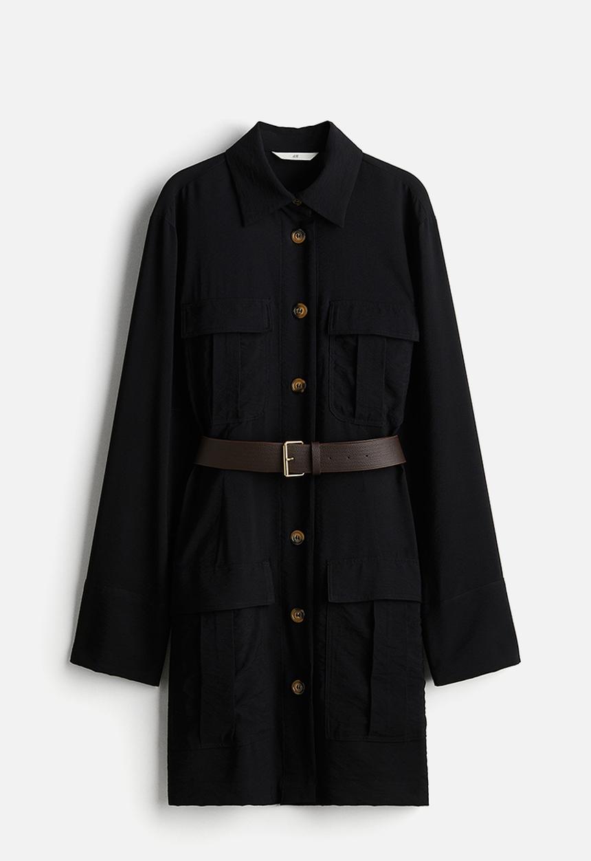 H&M - Belted utility dress - black