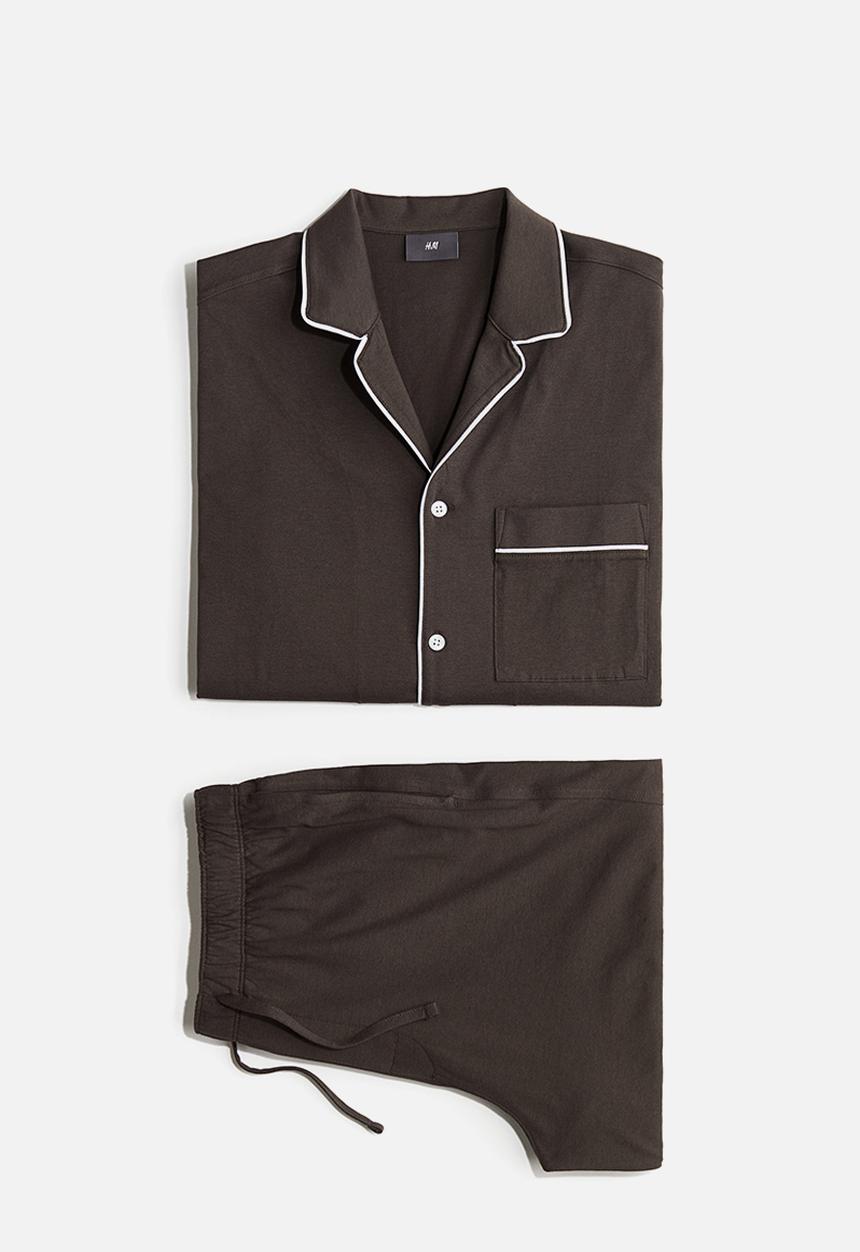 H&M - Pyjama shirt and shorts - dark grey
