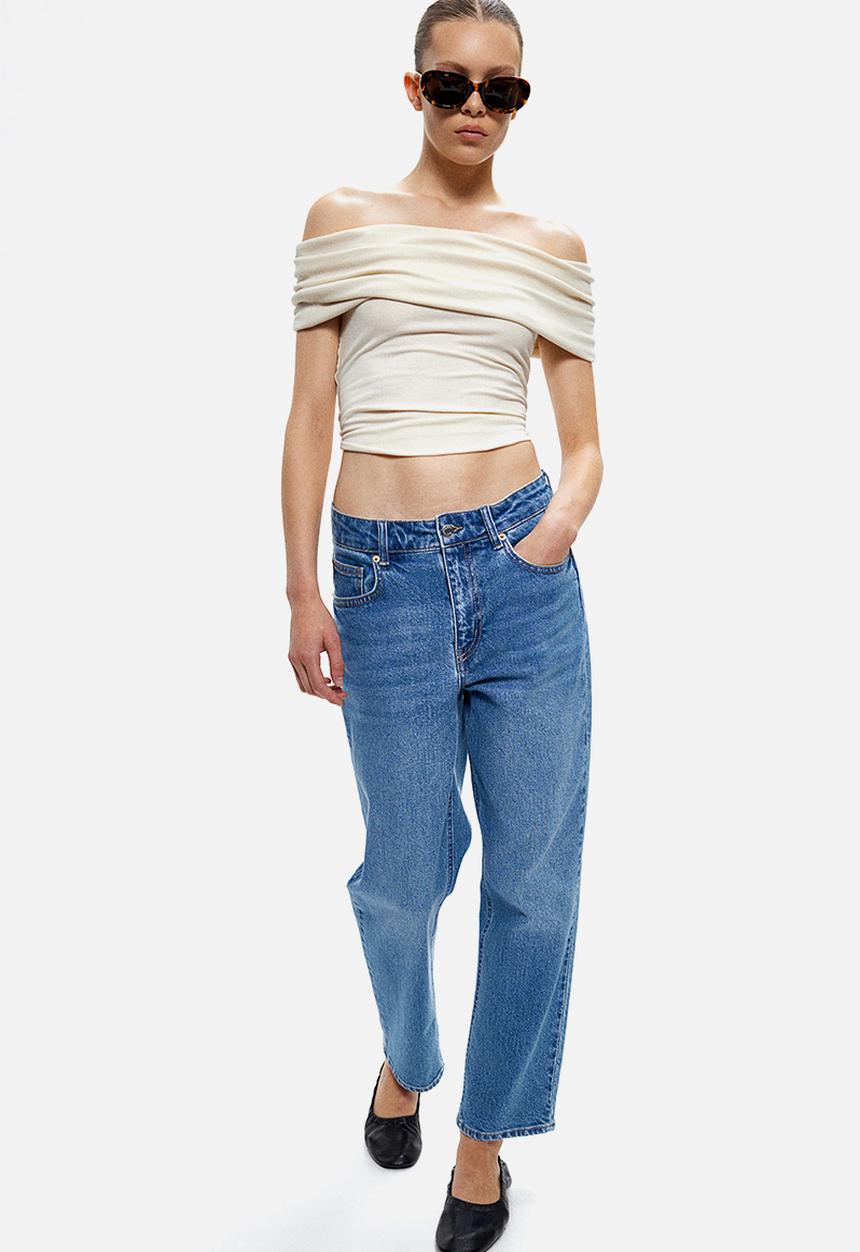 H&M - Slim straight high ankle jeans - denim blue