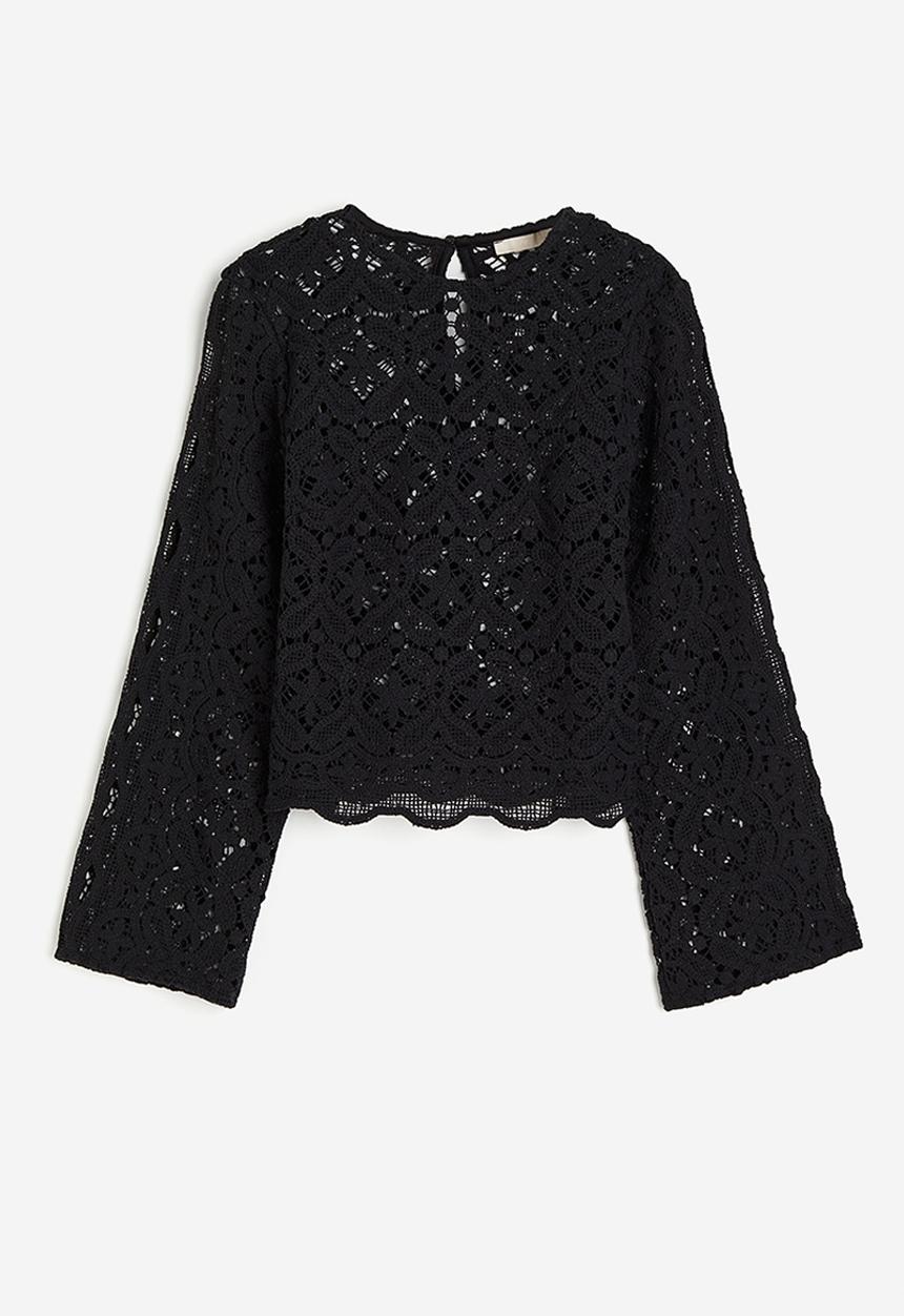 H&M - Lace blouse - black