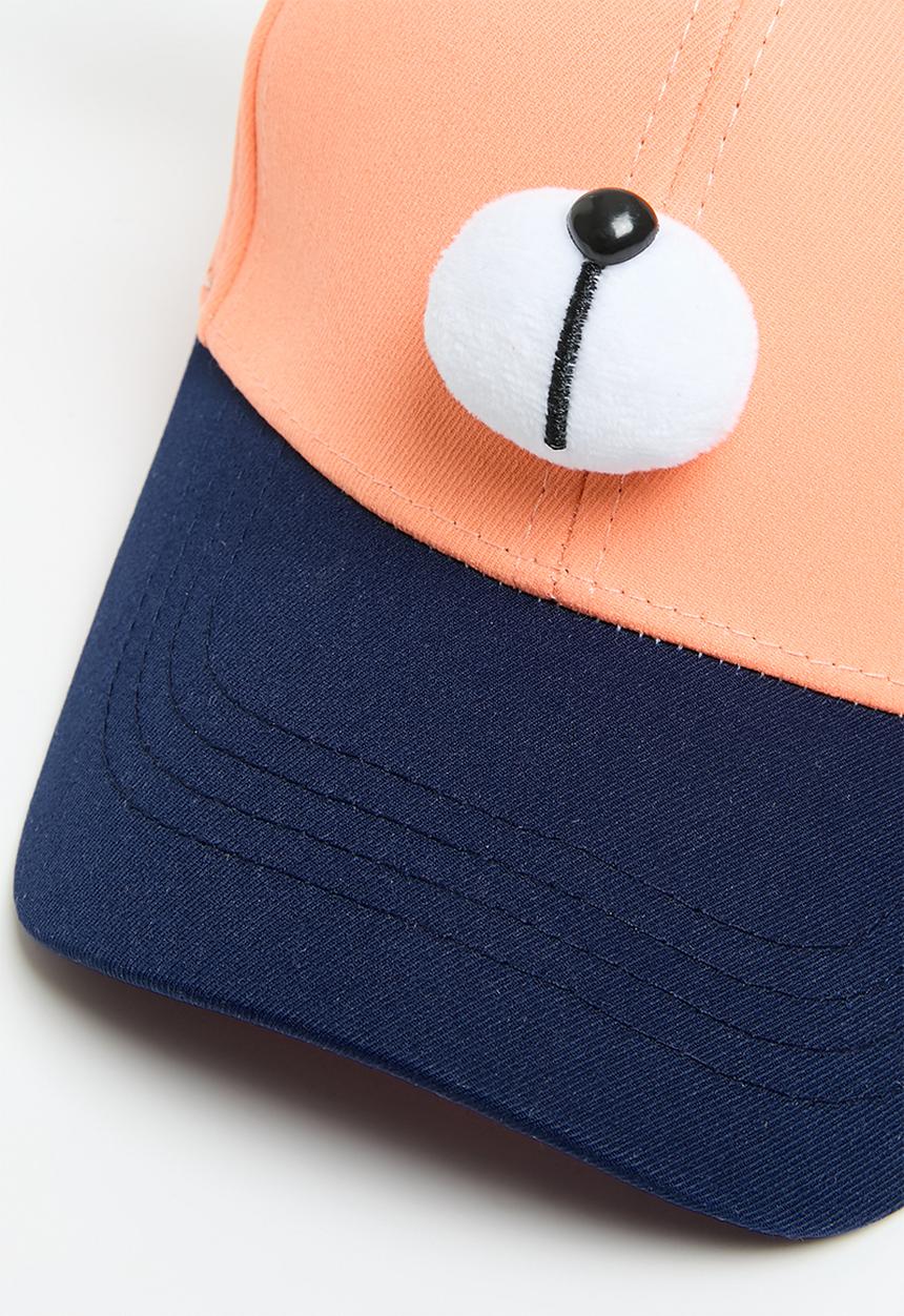 Pop Candy - Colour block novelty cap - orange & dark blue