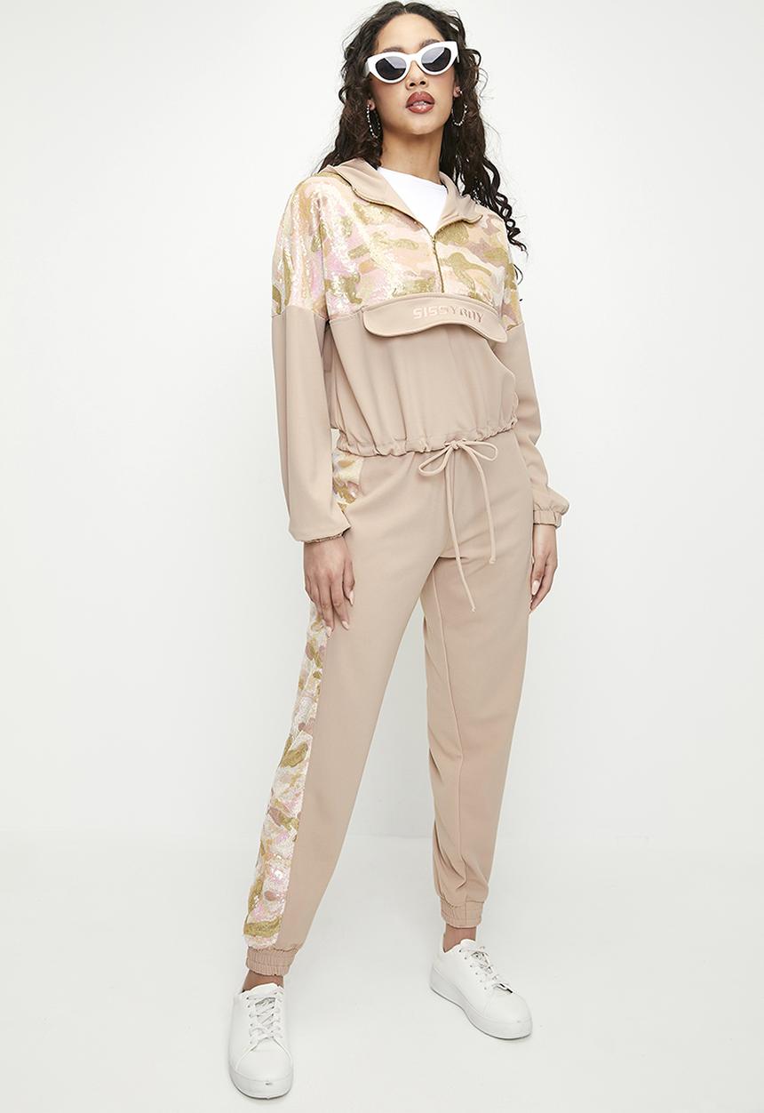 SISSY BOY - Made The Cut: Tracksuit Pants With Side Inset - Sand