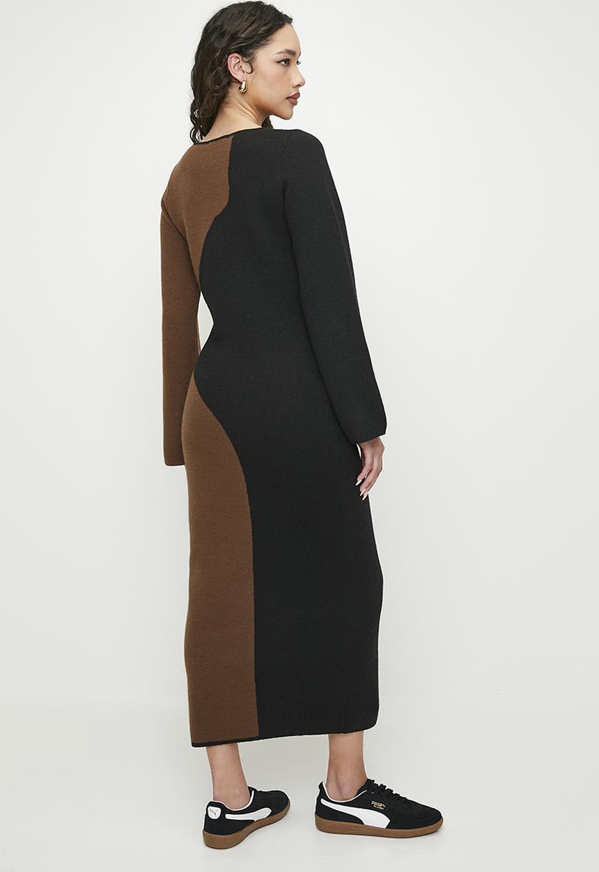 Superbalist - Jacquard knit column maxi with slit - abstract 