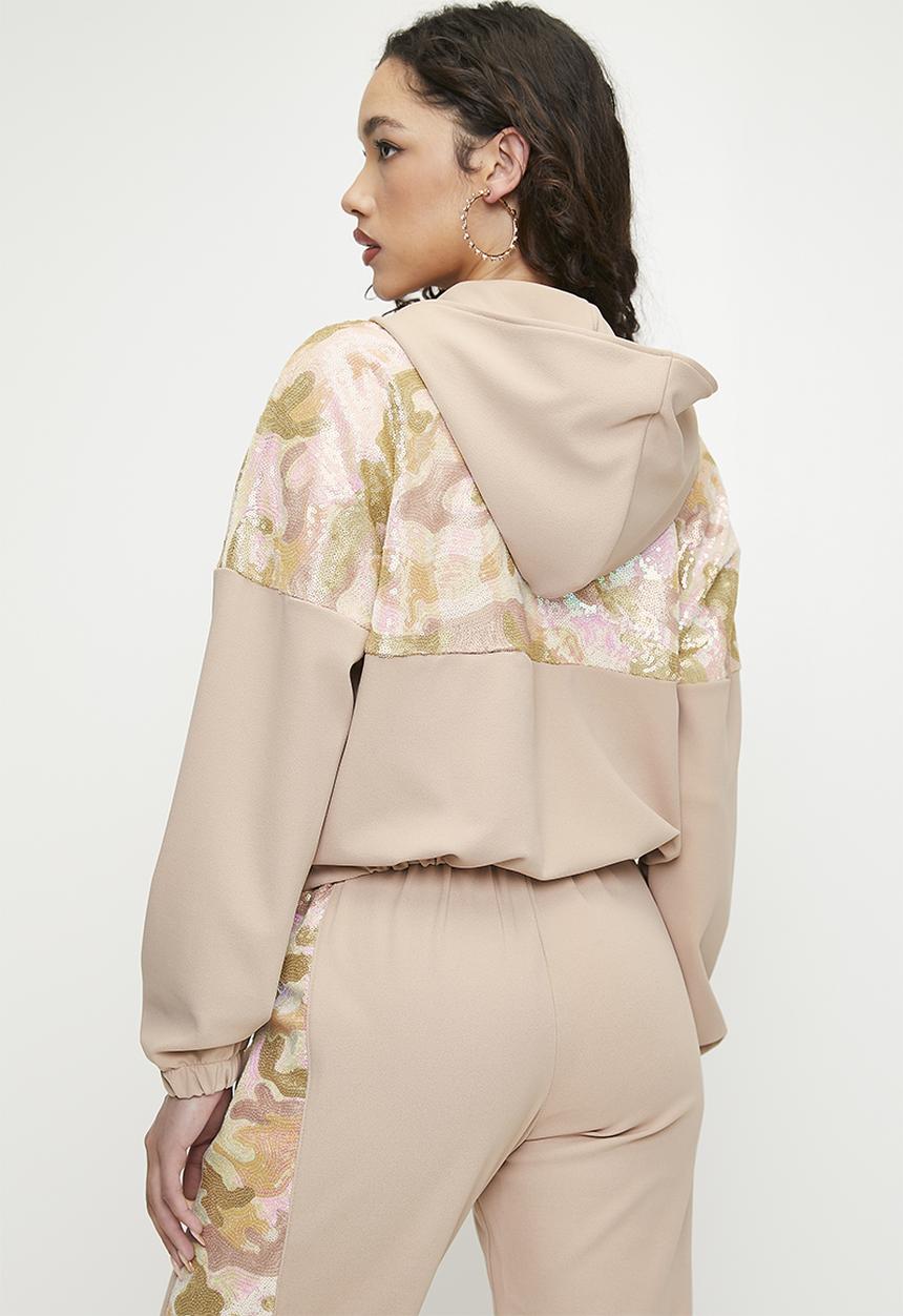 SISSY BOY - Made The Cut: Quaterzip Tracksuit Top With Hood - Sand