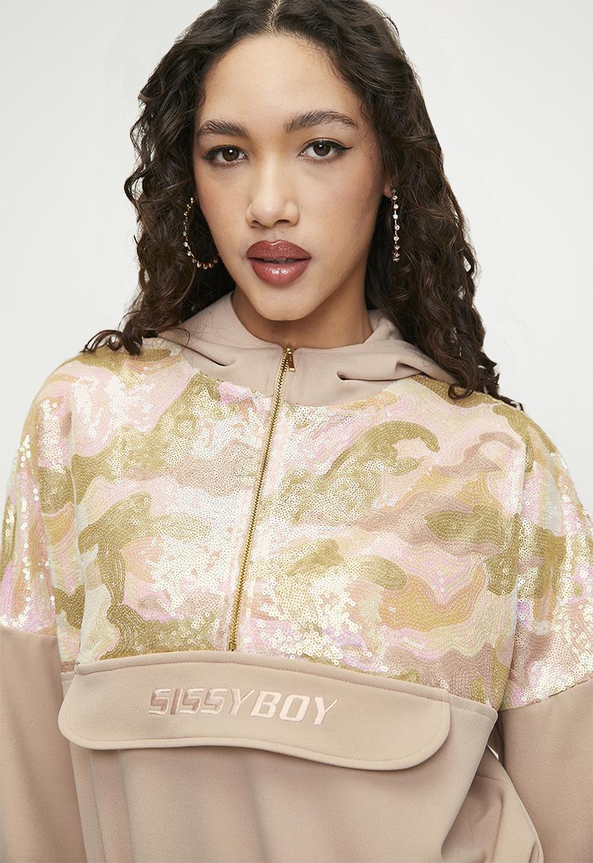 SISSY BOY - Made The Cut: Quaterzip Tracksuit Top With Hood - Sand