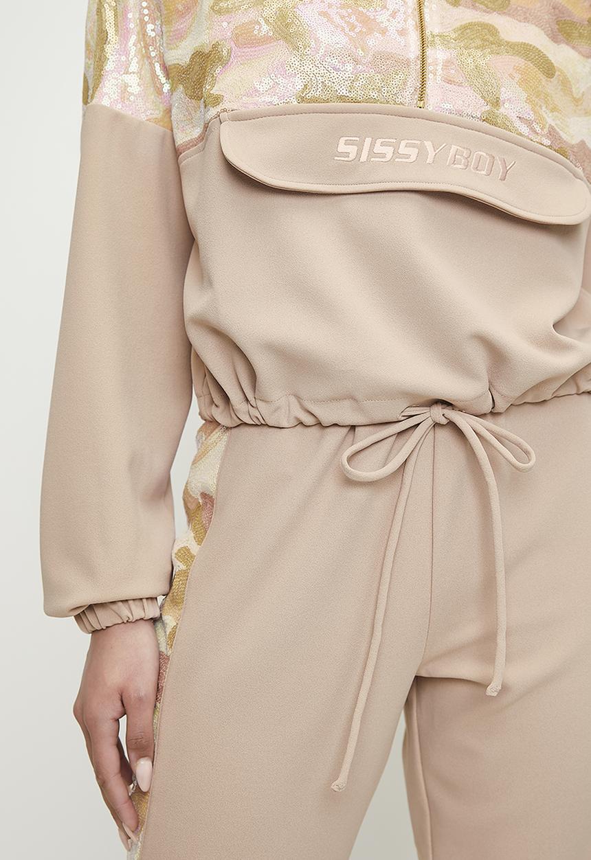 SISSY BOY - Made The Cut: Quaterzip Tracksuit Top With Hood - Sand