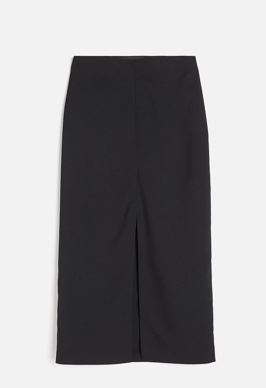 H&M - Slit-hem pencil skirt - black