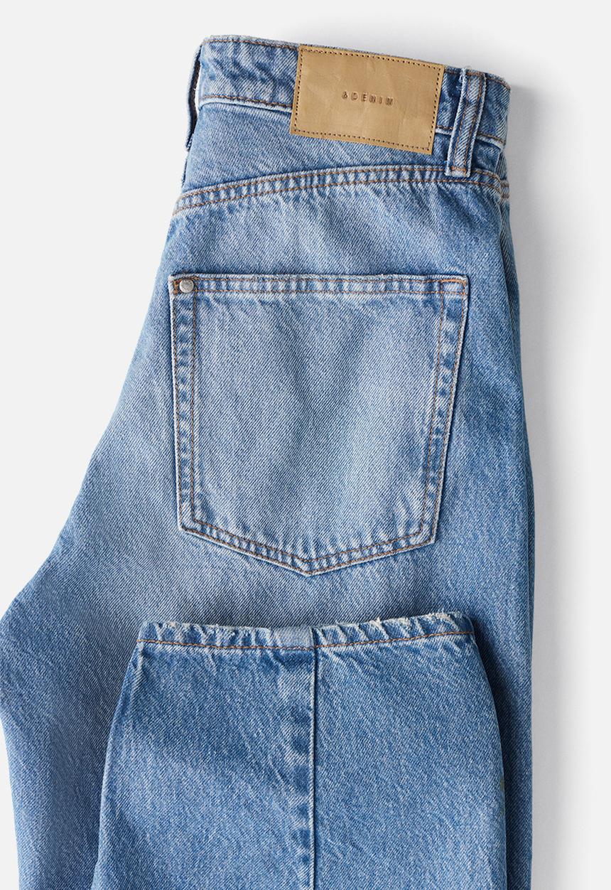 H&M - Curvy fit barrel high jeans - blue