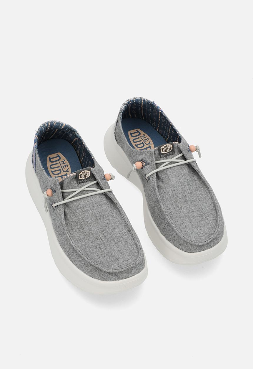 Hey Dude - Wendy Peak Chambray Woven Slip-On - Grey