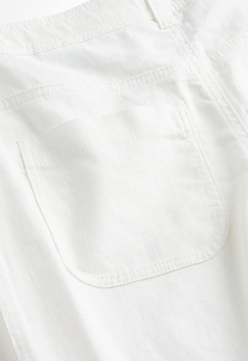 H&M - Linen-blend straight trousers - white