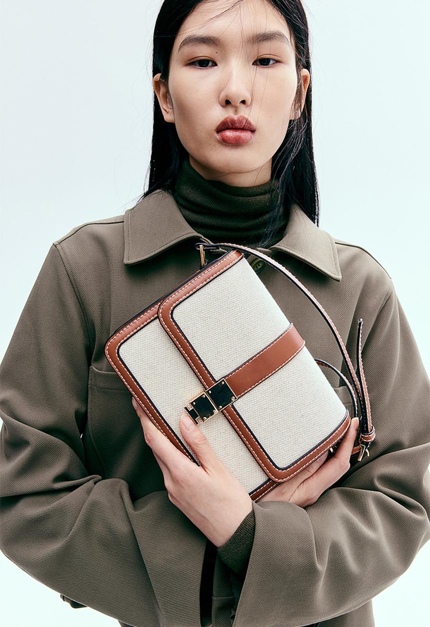 H&M - Crossbody bag -  light beige & brown
