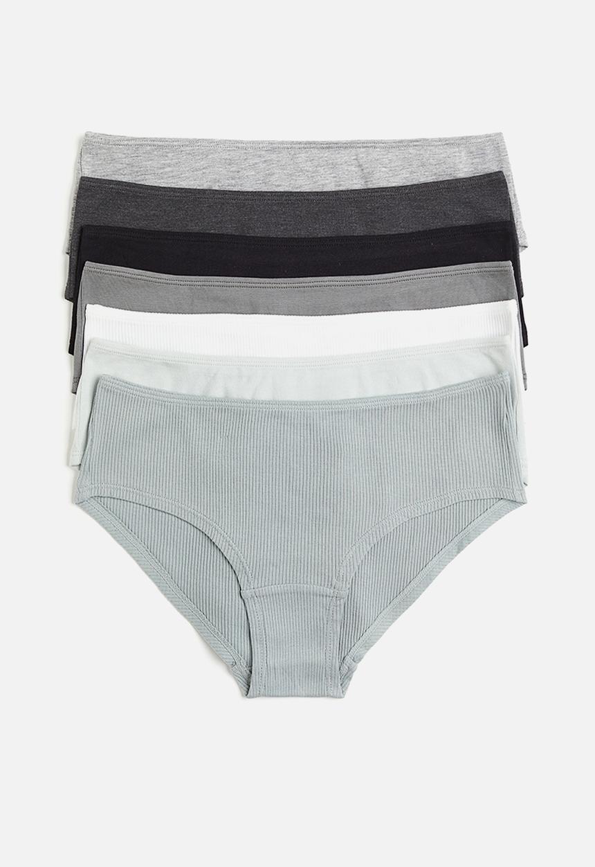 H&M - 7-Pack hipster briefs - light dusty turquoise & white