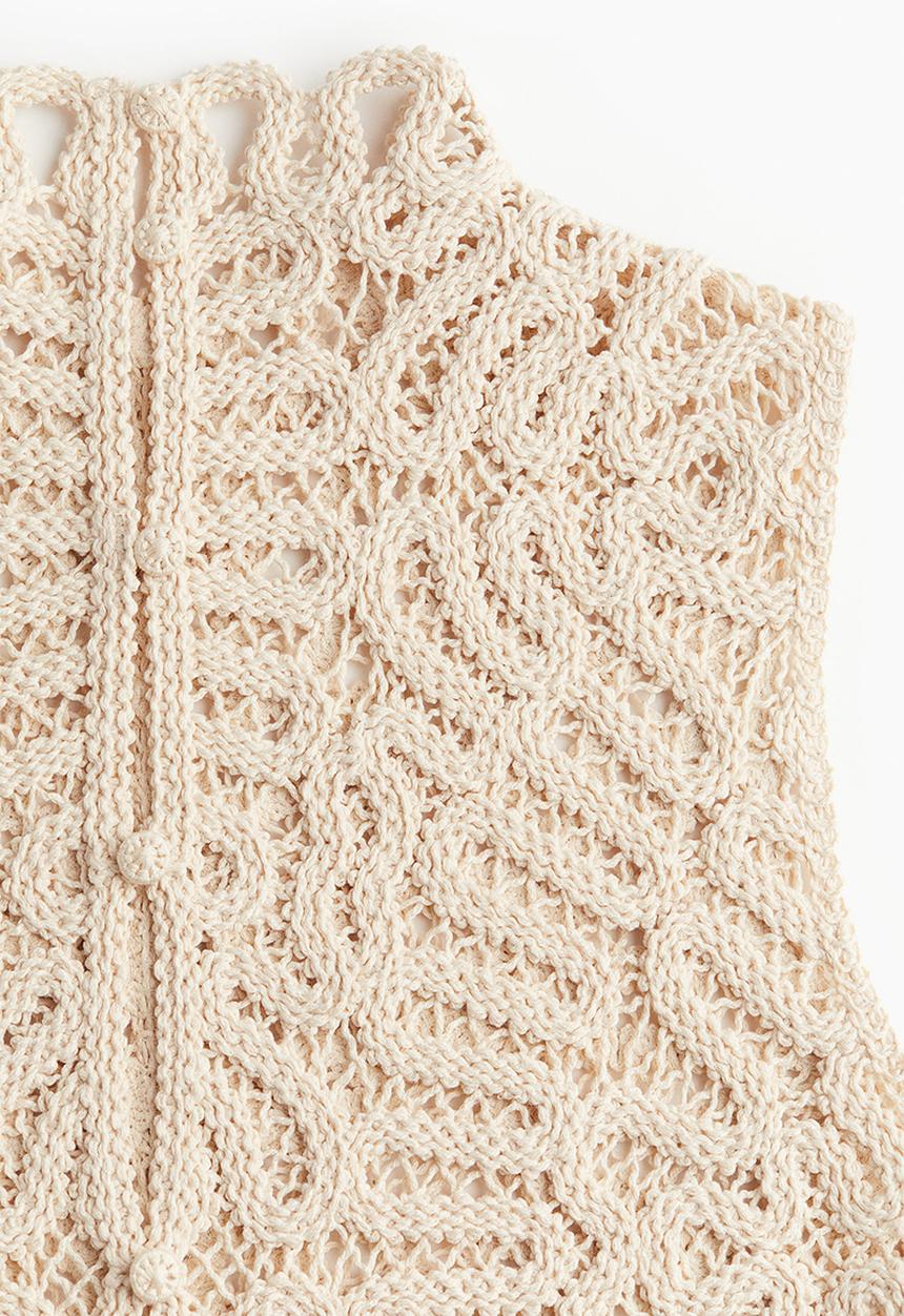 H&M - Crochet-look top - cream