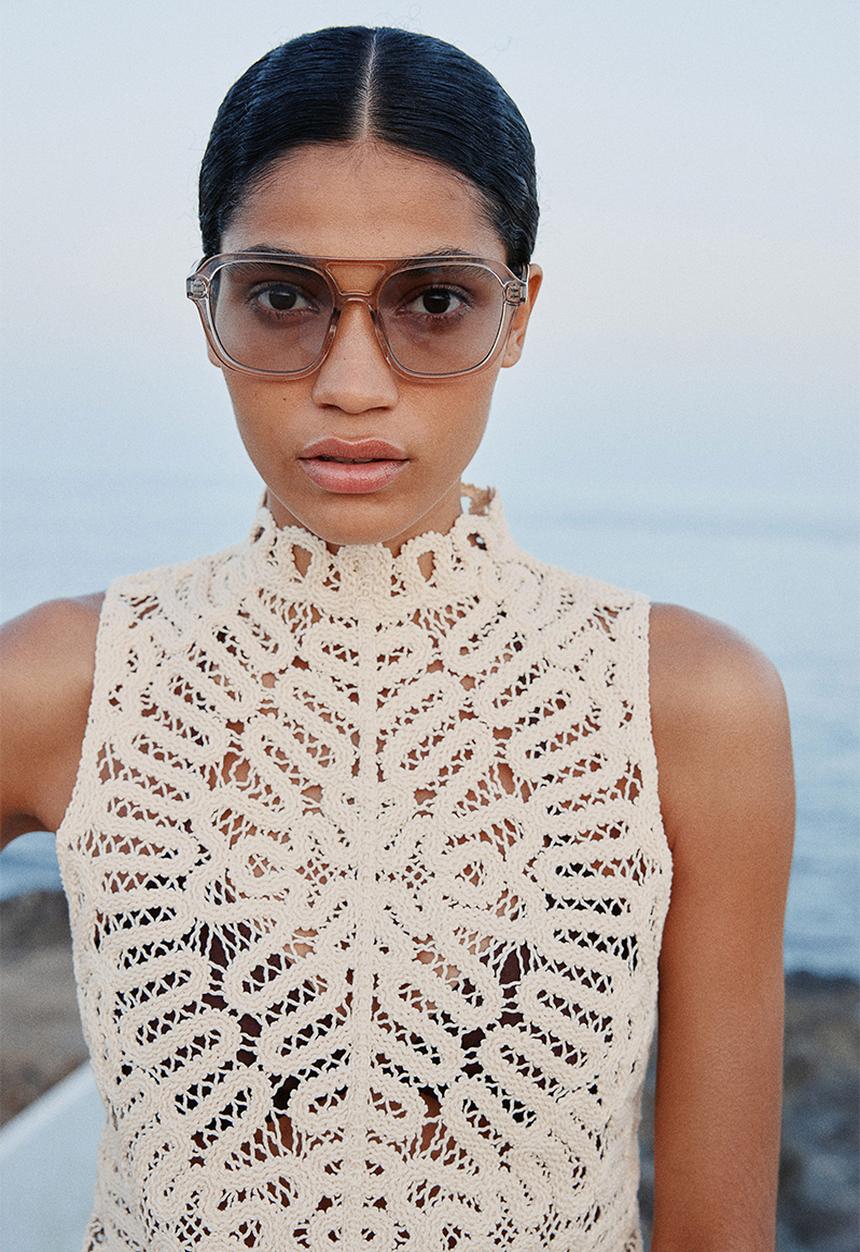 H&M - Crochet-look top - cream