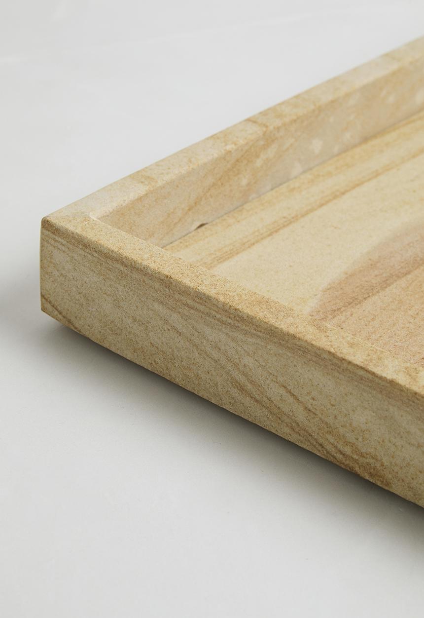 Sixth Floor - Square sandstone drinks tray - neutral 