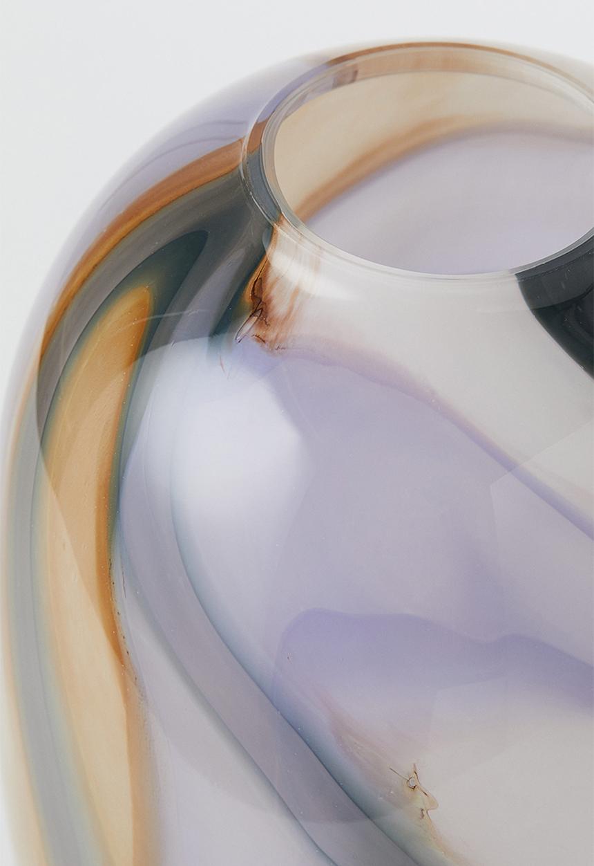 H&M - Patterned glass vase - light beige