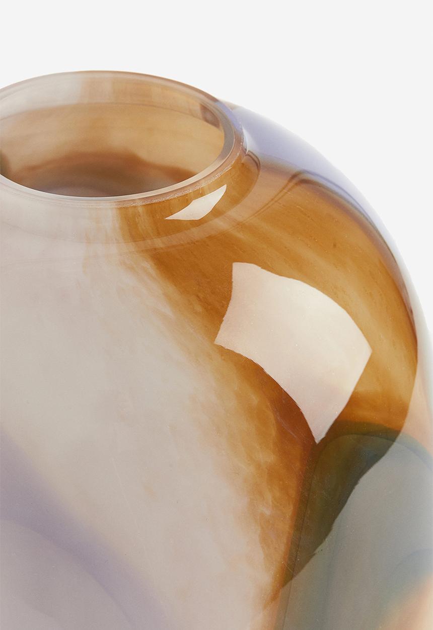 H&M - Patterned glass vase - light beige