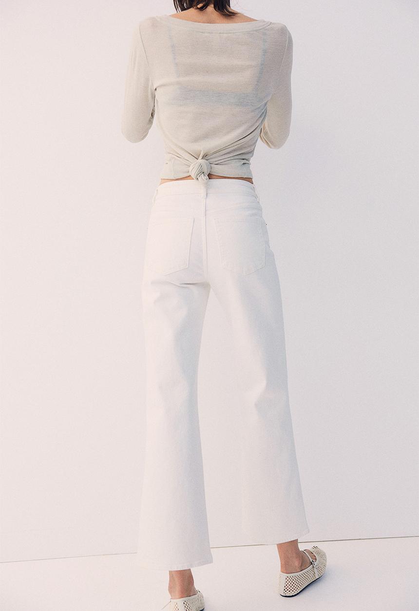 H&M - Wide high jeans - white