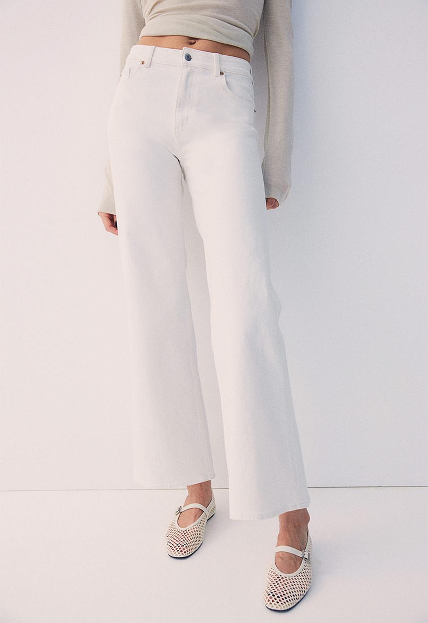 H&M - Wide high jeans - white