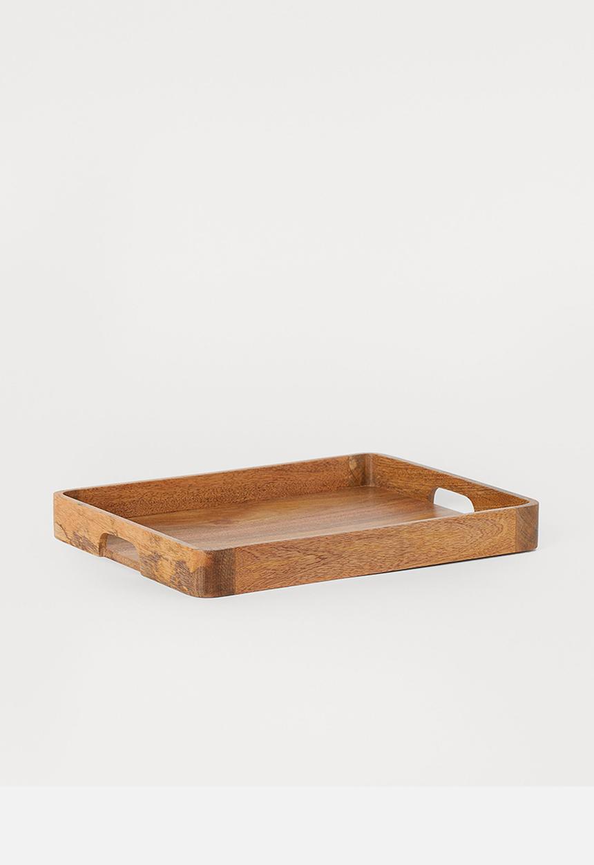 H&M - Wooden breakfast tray - light brown & mango wood