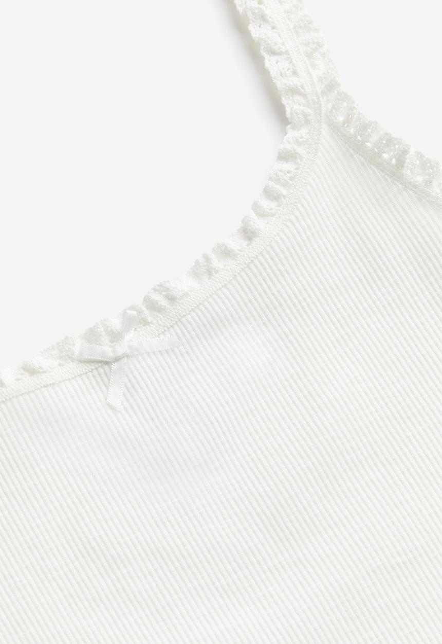 H&M - Lace-trimmed strappy top - white
