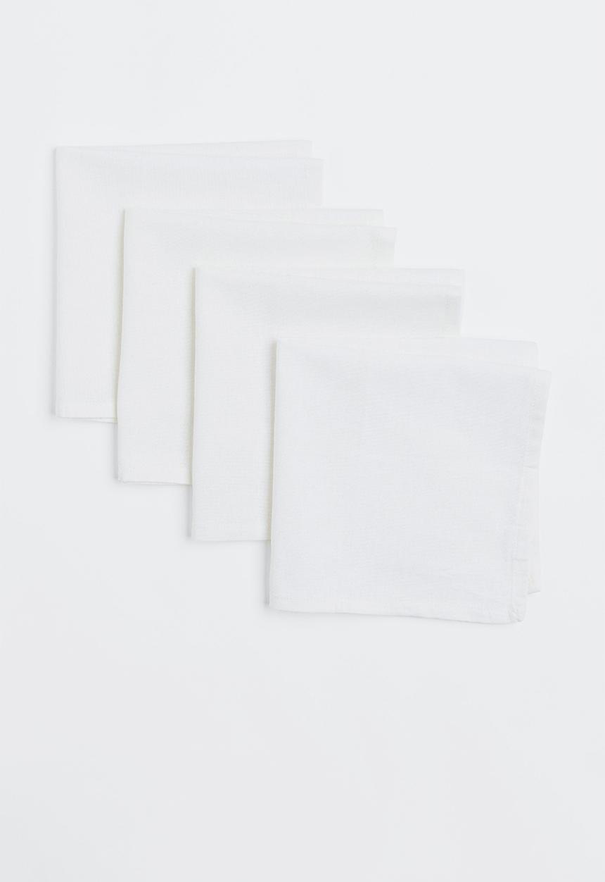 H&M - 4-Pack cotton napkins - white