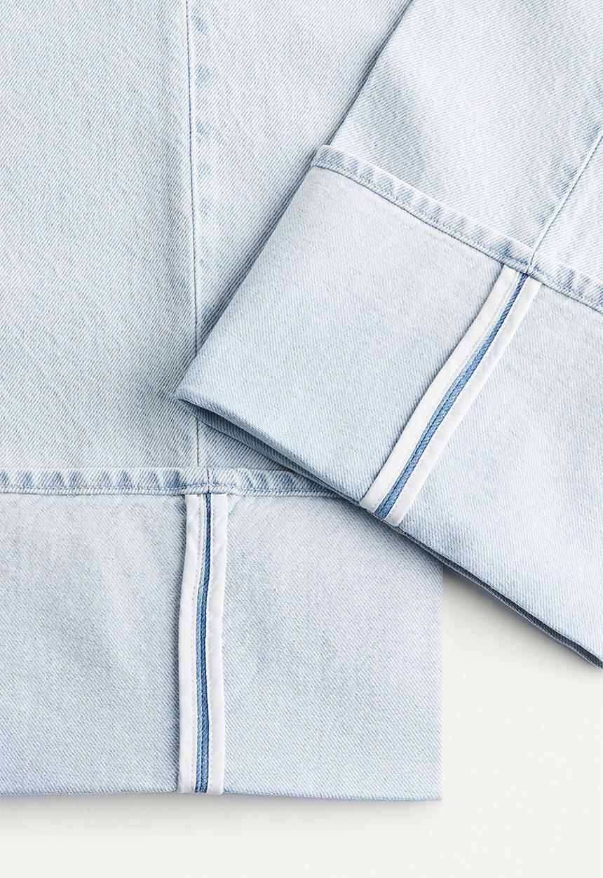 H&M - Straight high fold-up jeans - light denim blue