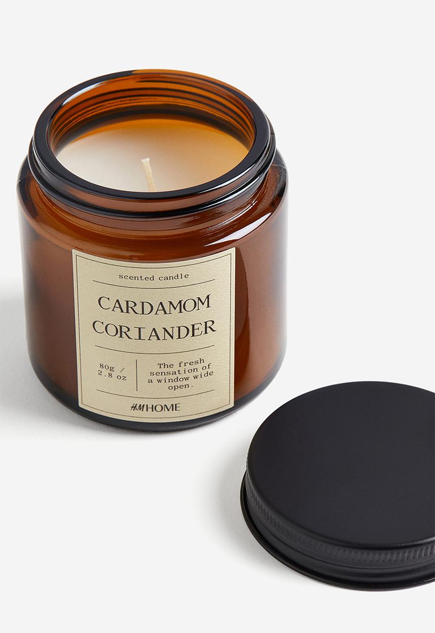 H&M - Small scented candle in glass holder - beige cardamom coriander