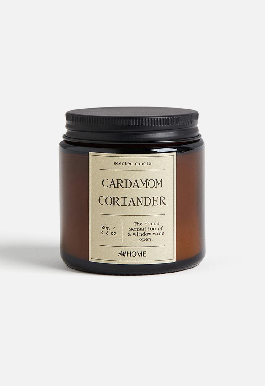 H&M - Small scented candle in glass holder - beige cardamom coriander