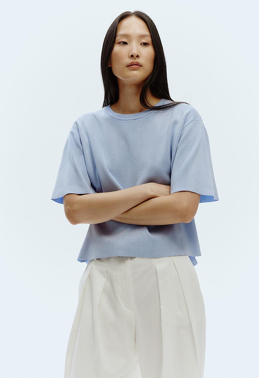 H&M - Fine-knit top - light blue
