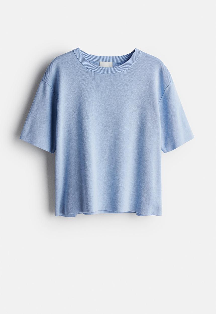 H&M - Fine-knit top - light blue