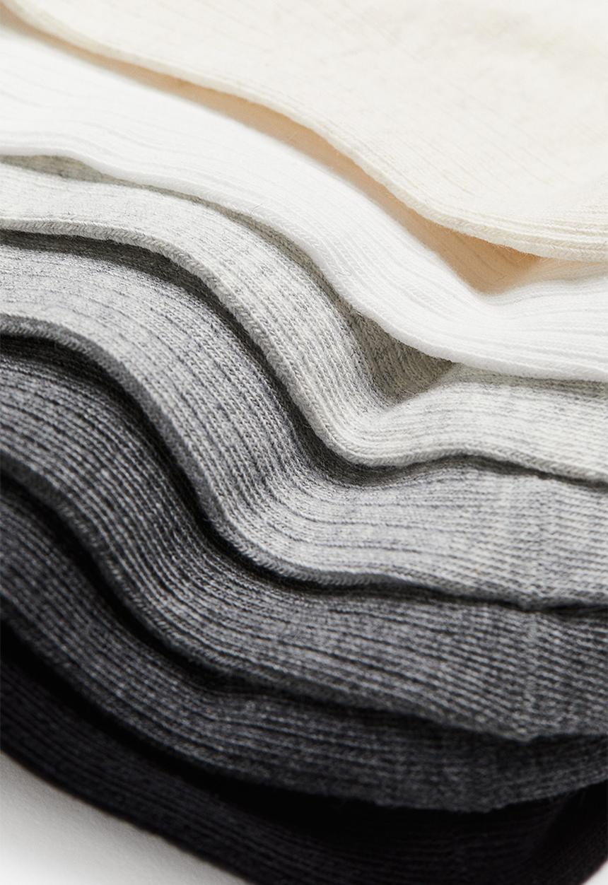 H&M - 7-pack trainer socks - white,grey,black