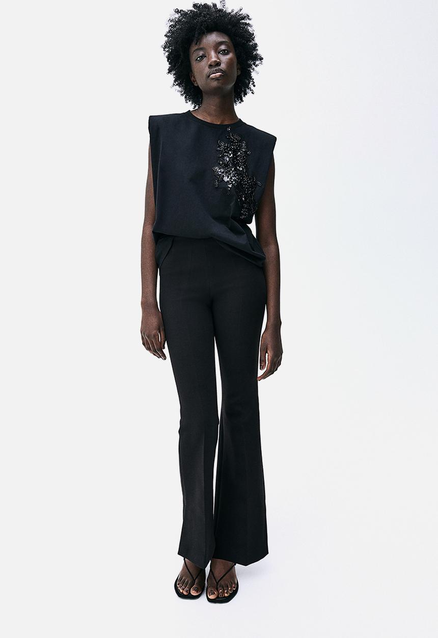 H&M - Embellished top - black