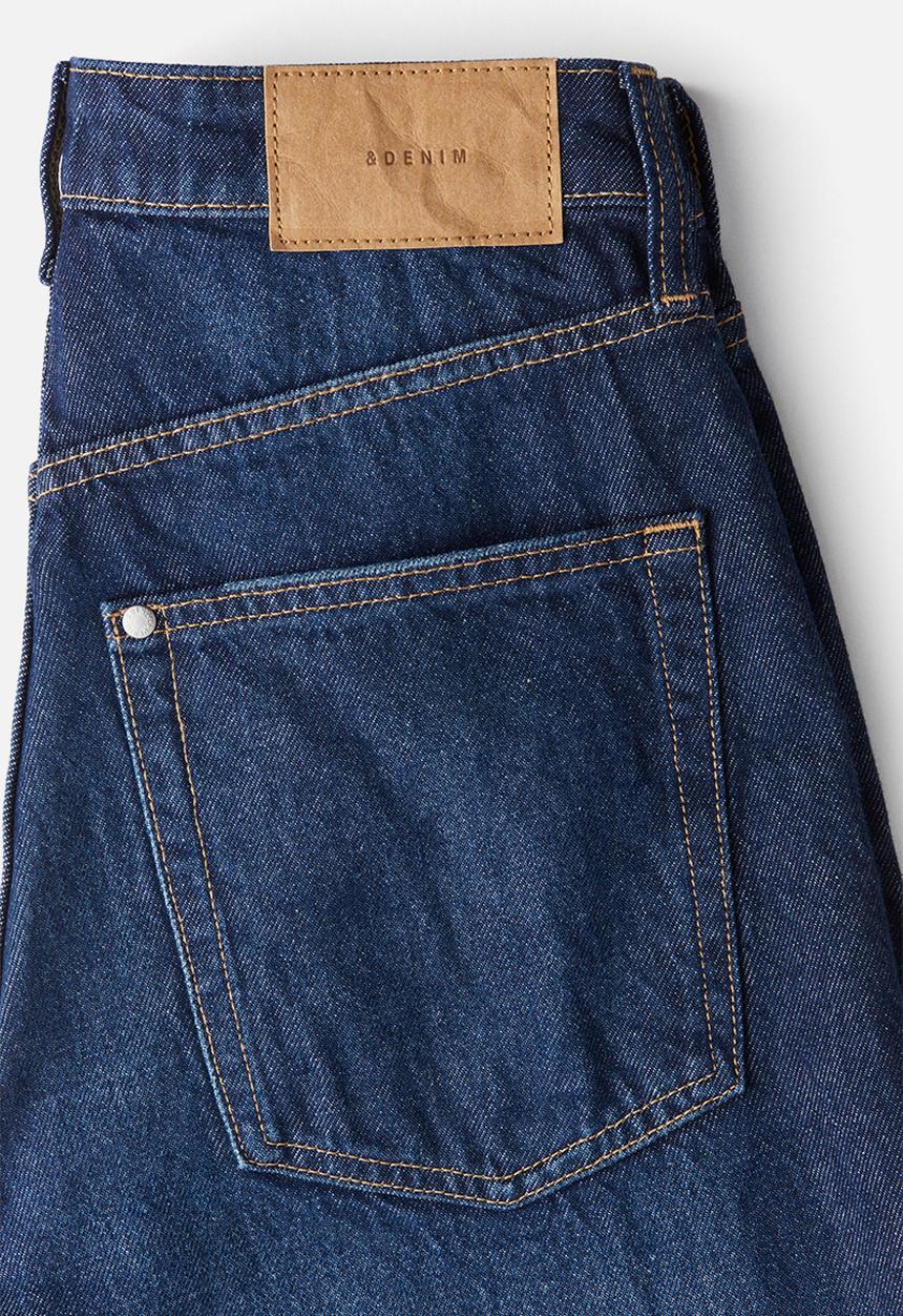 H&M - Curvy fit wide ultra high jeans - Dark denim blue