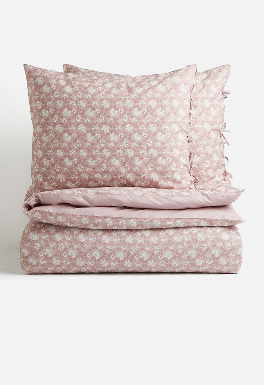 H&M - Cotton king/double duvet cover set - pink
