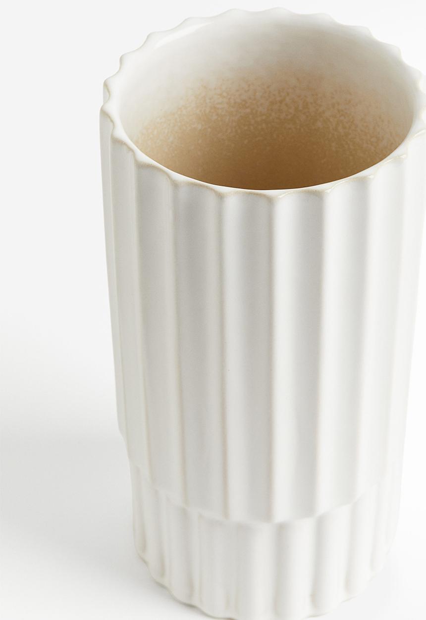 H&M - Stoneware vase - white