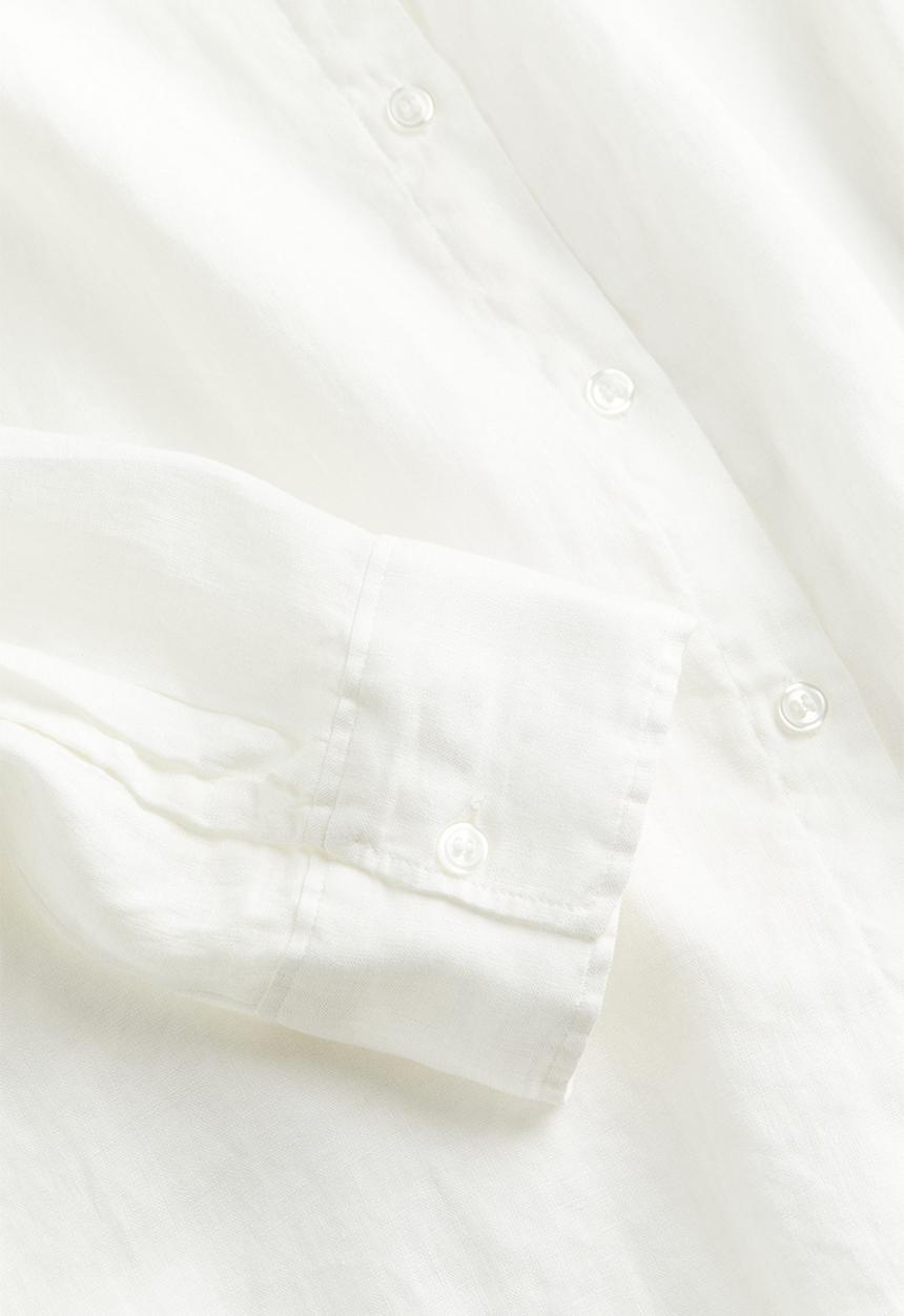 H&M - Long linen shirt - white
