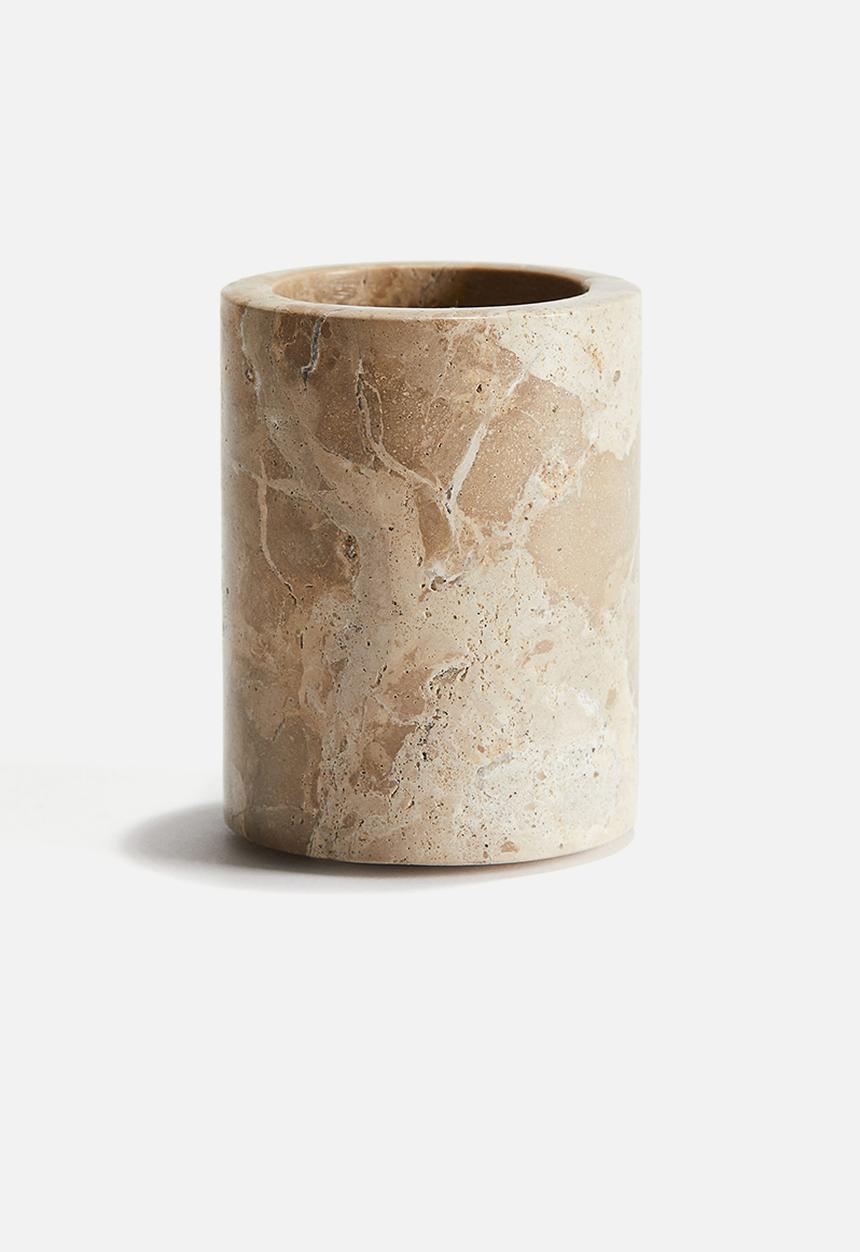 H&M - Marble toothbrush mug - beige