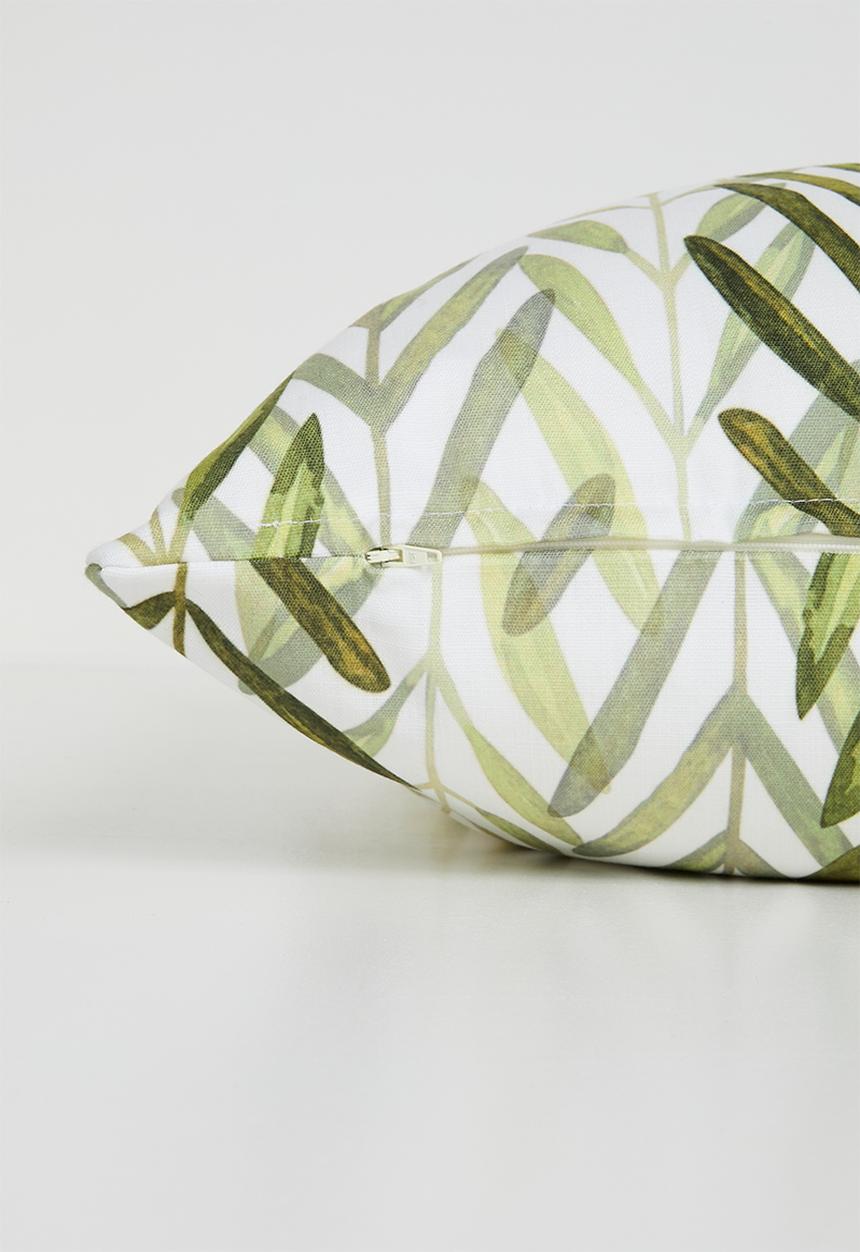 Sixth Floor - Leaves printed cushion cover - Olive