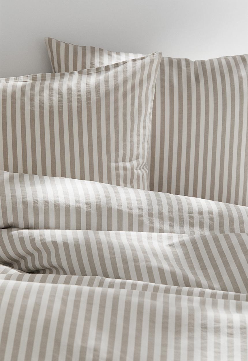 H&M - Cotton double/king duvet cover set - beige