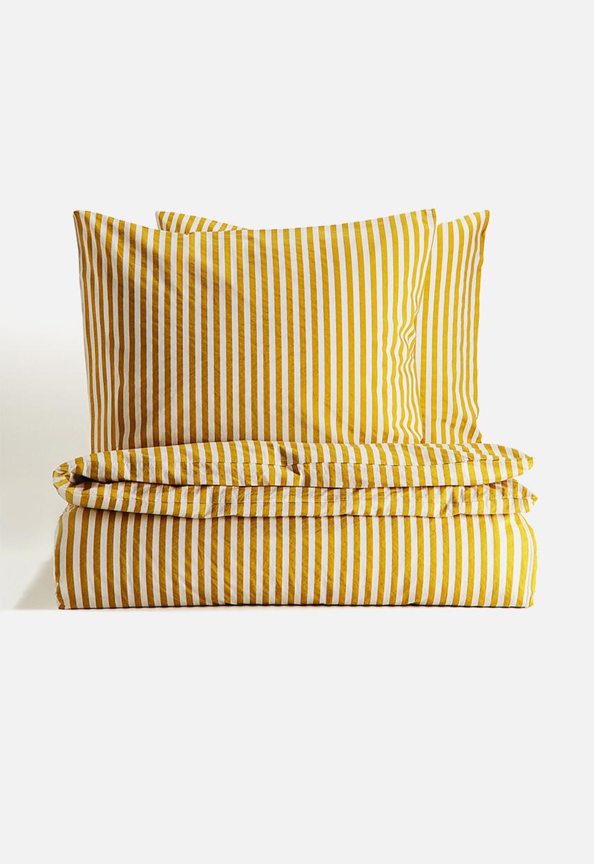 H&M - Cotton double/king duvet cover set - yellow