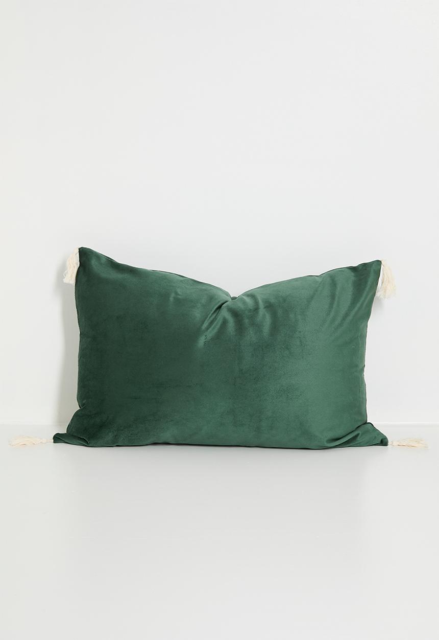 Sixth Floor - Tessa velvet cushion cover - Dark Green