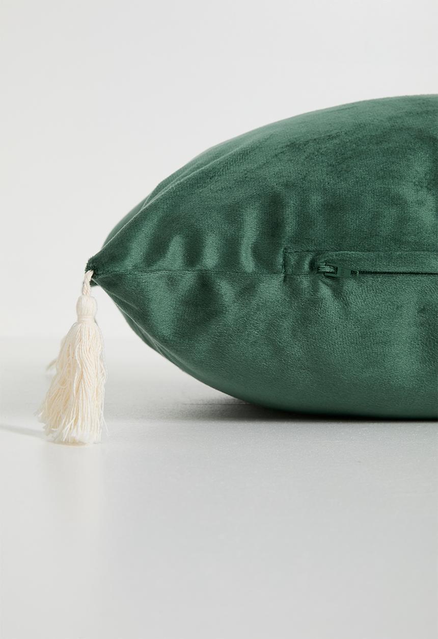 Sixth Floor - Tessa velvet cushion cover - Dark Green
