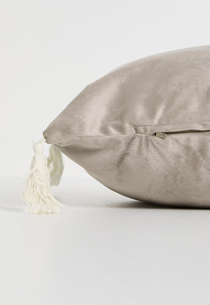 Sixth Floor - Tessa velvet cushion - Taupe
